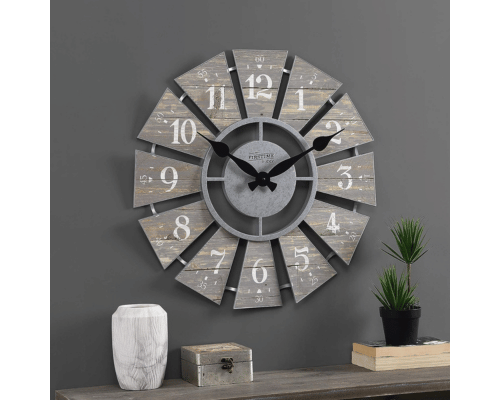 Farmhouse Windmill Crafted Wall Clock 