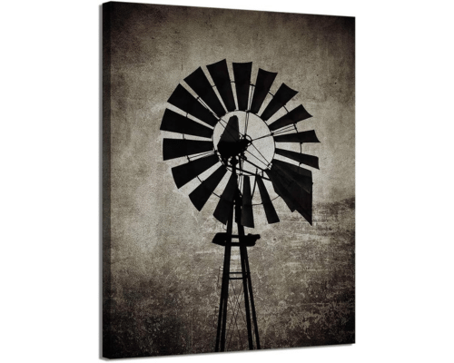 Vintage Windmill Pictures Painting Canvas Wall Art 