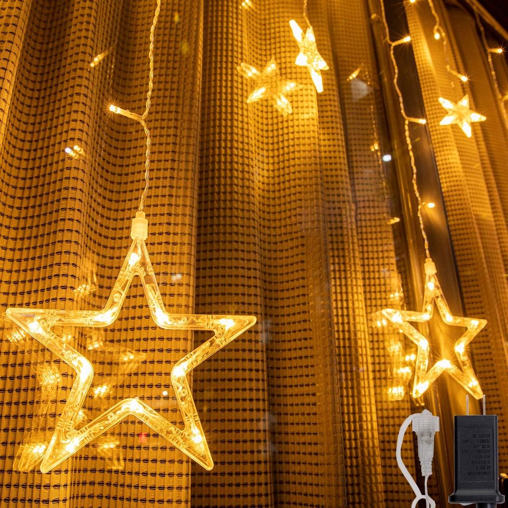 AWQ 12 Stars Curtain 138 LED Lighting Wall Decor