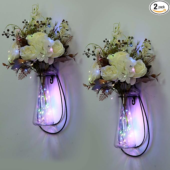 Waterdrop Shape Mason Jars with LED Lights