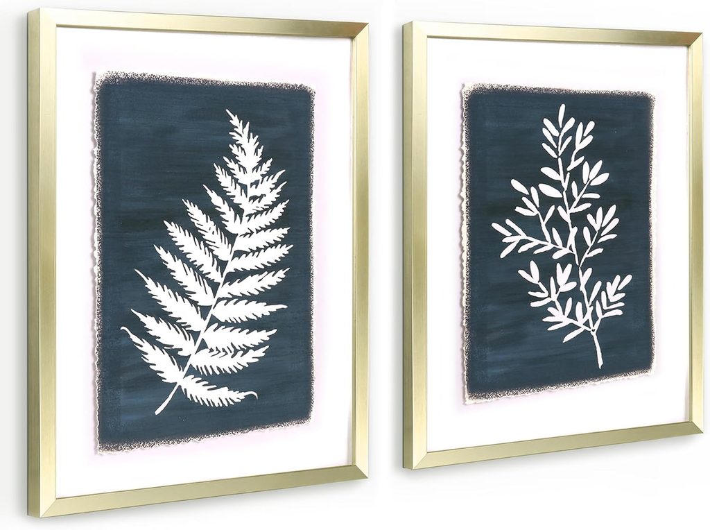 ArtbyHannah Botanical Wall Art Decor with Gold Frame