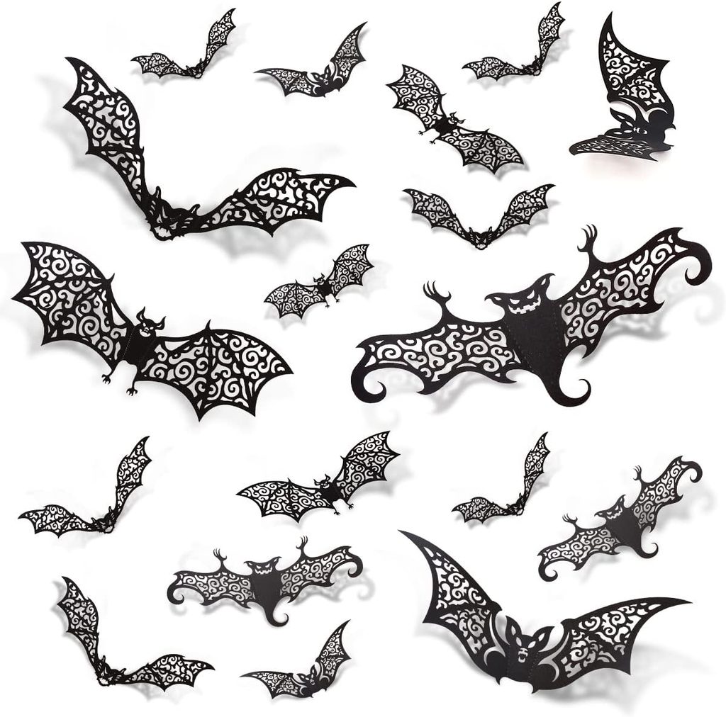 PVC Black Bats On Wall Decor