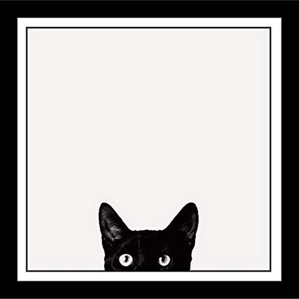 Buyartforless Work Framed Curiosity Cat by Jon Bertelli
