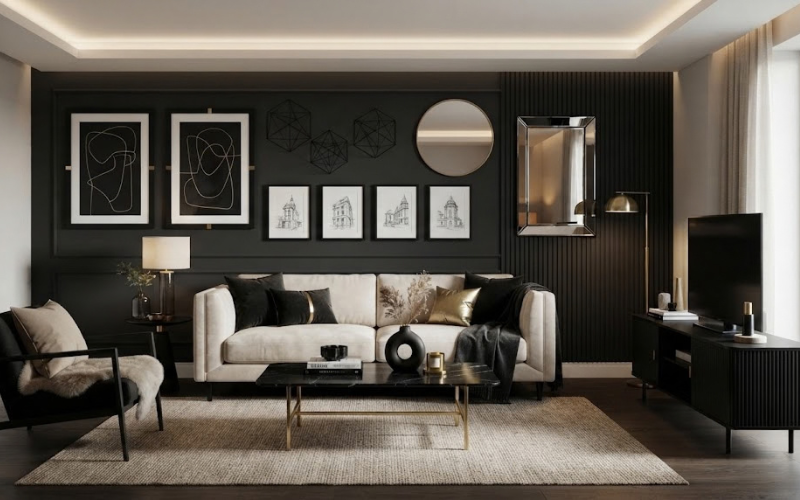 Black and Gold Wall Decor