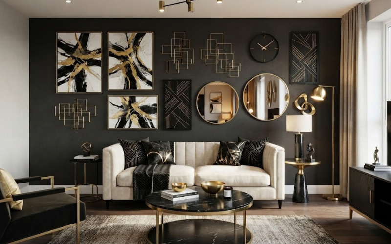 Black and Gold Wall Decor