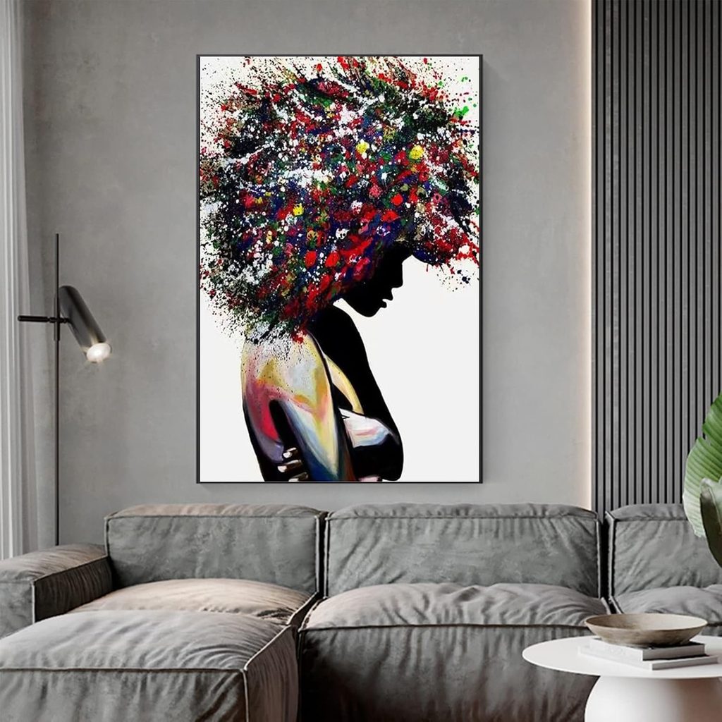 Recrtain Black Woman Wall Art