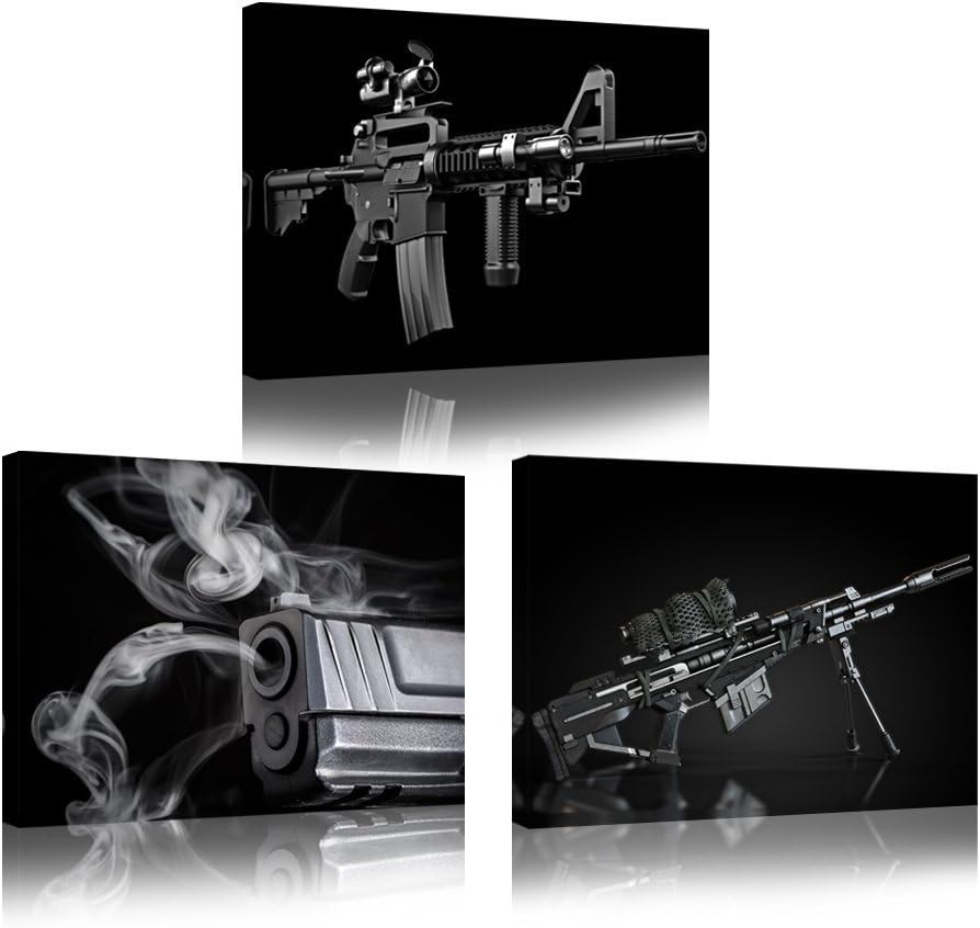 Sniper and Rifle Gun Canvas Wall Art Painting Poster