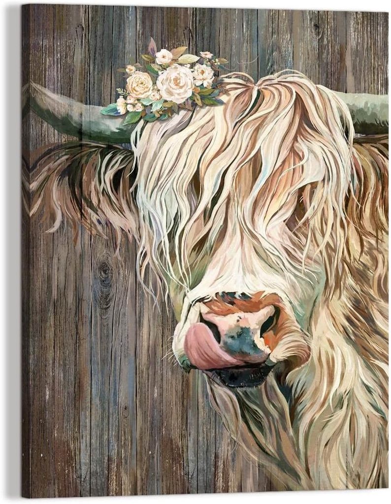 Farmhouse Cow Wall decor Pictures Canvas Wall Ar