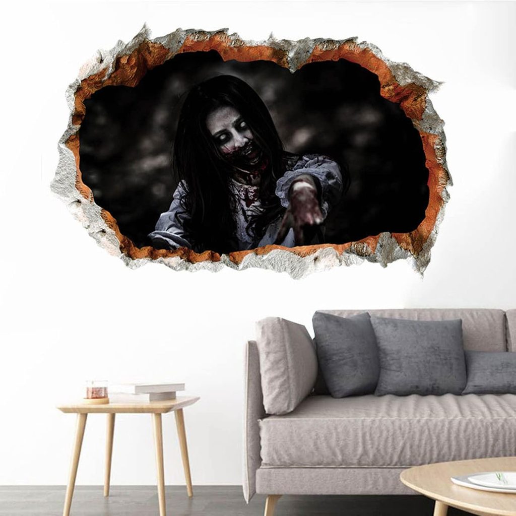 Removable Scary Bloody Ghost 3D Wallpaper