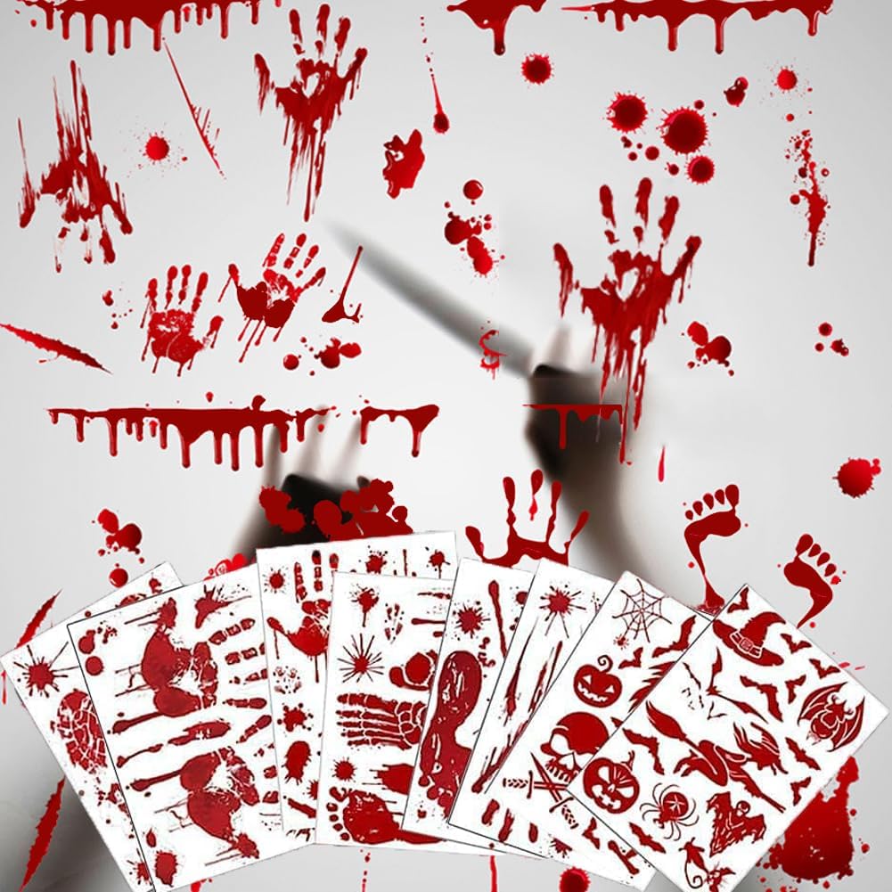 Printable Bloody Hand Halloween Wall Decorations