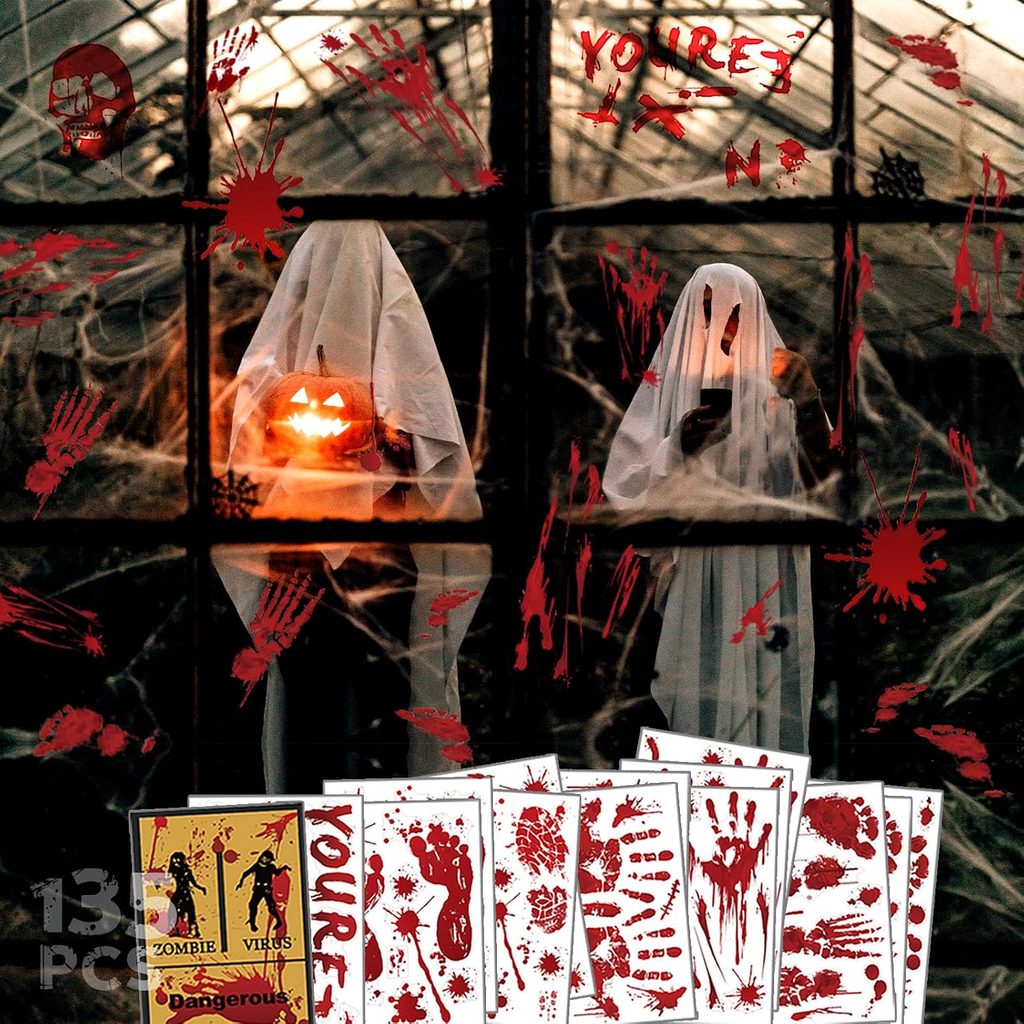 Bloody Handprints Wall Decoration For Halloween
