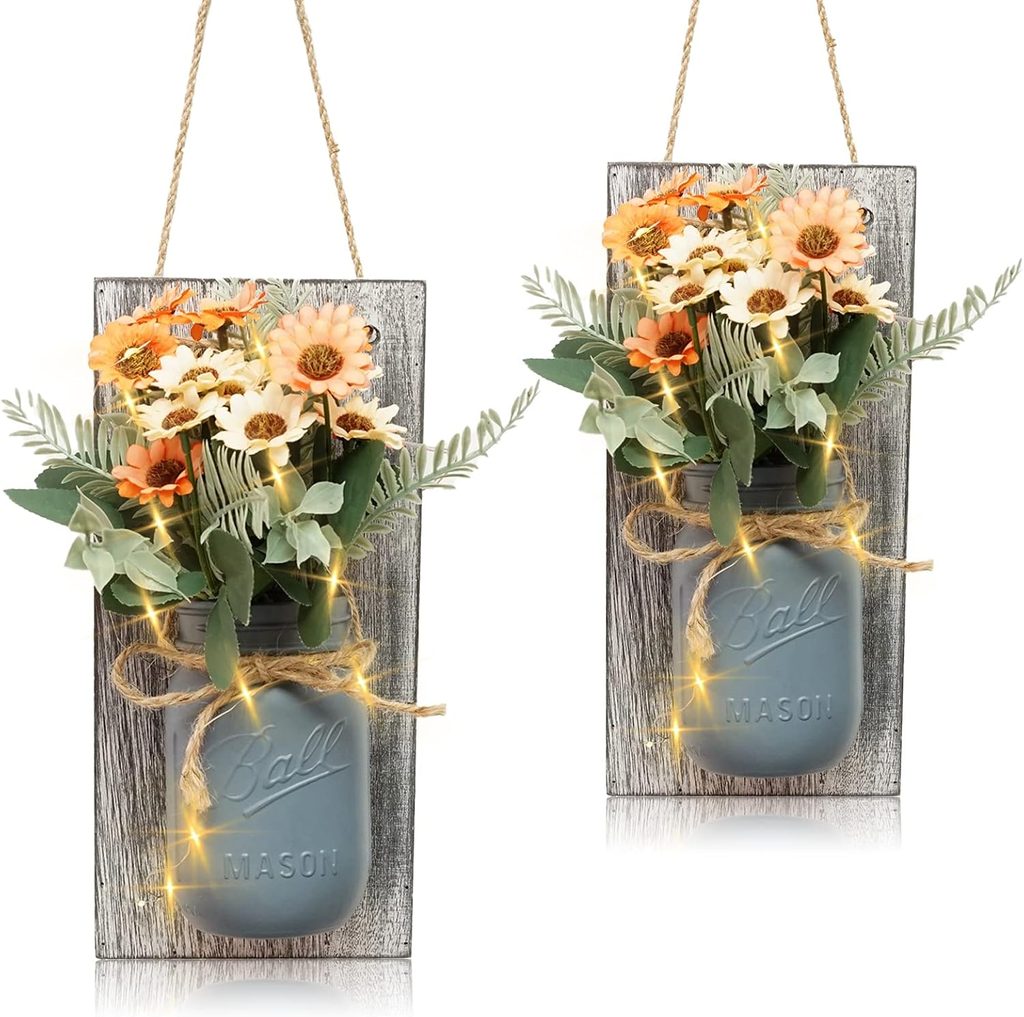 Decorative Hanging Wall Decor with Mason Jar