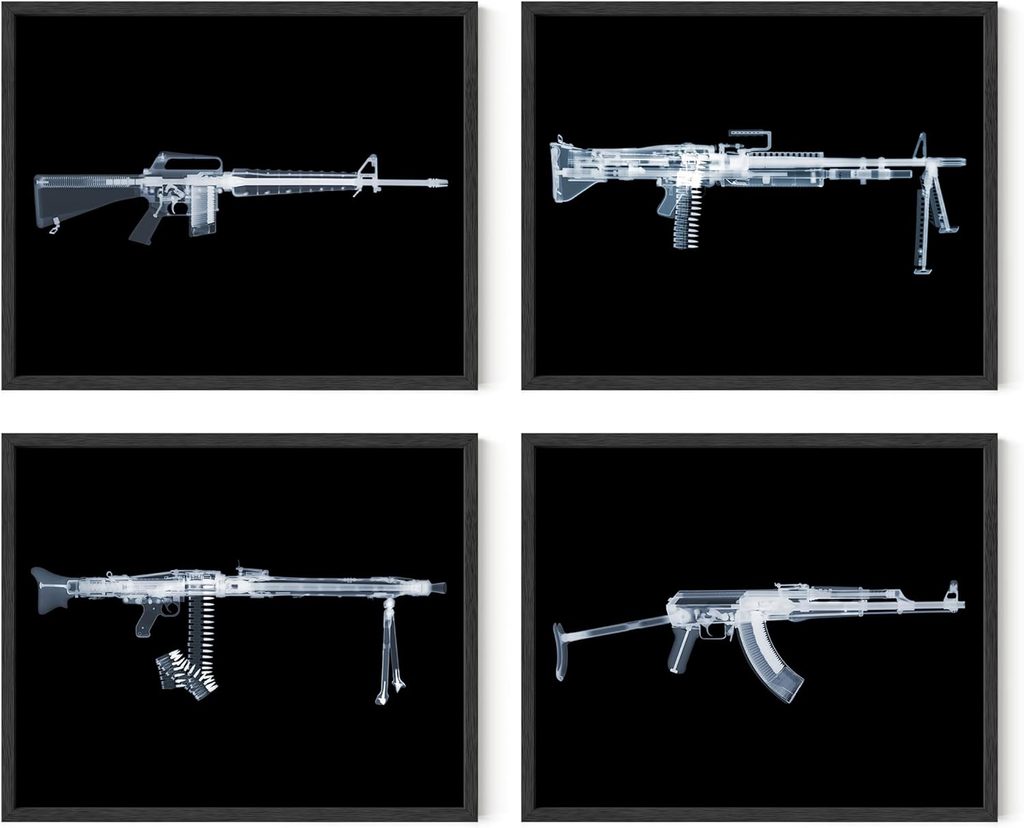 X-Ray Machine Gun Unframed Wall Art Decor