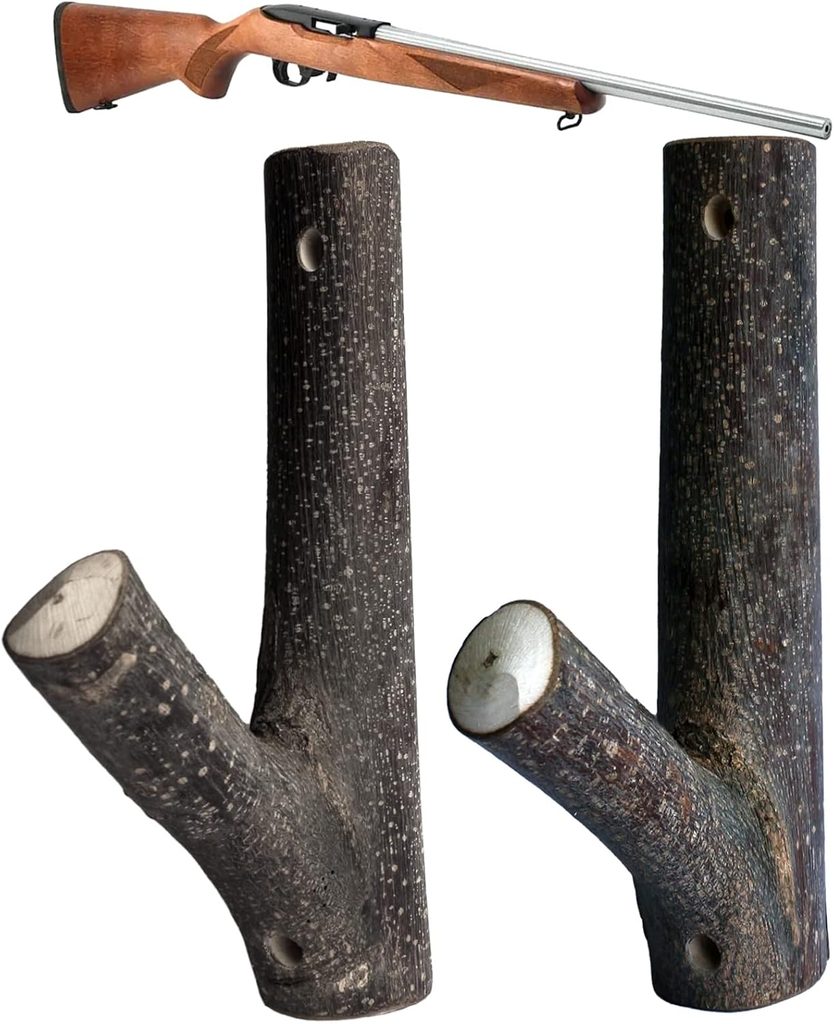 FIREHOOK Natural Hardwood Handmade Gun Wall Mount