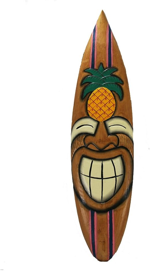 Forever Bamboo Surfboard Tiki Mask Wall Decor