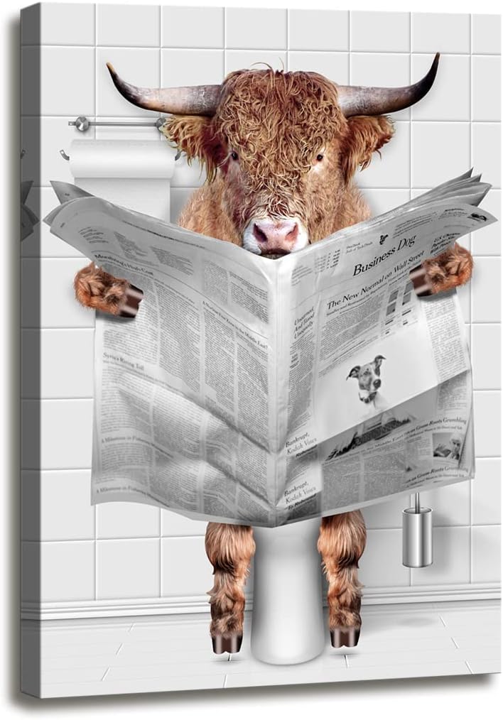 Funny Cow Rustic Farmhouse Canvas Print Wall Decor