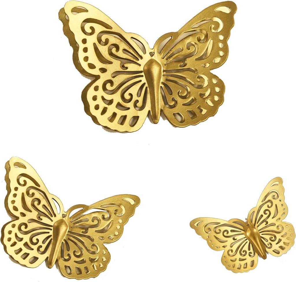 Remenna 3D Floral Black and Gold Metal Wall Decor