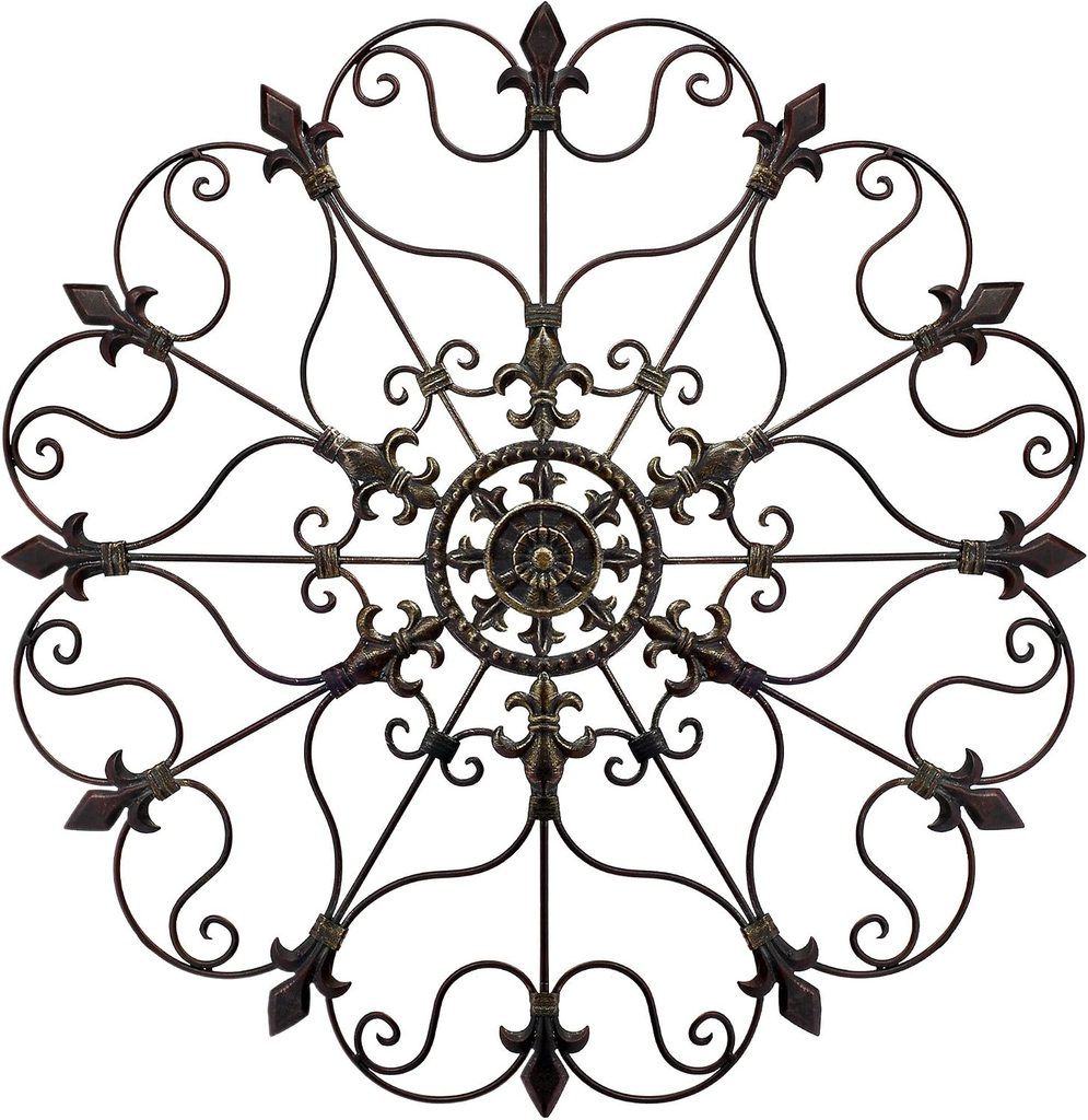 Yun&Lin Crafts Metal Medallion Hand-Painted Wall Decor