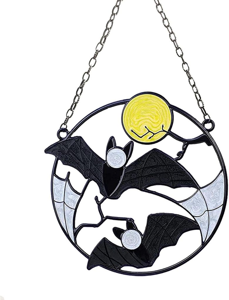 Metal Bat Moon Wall Hanging