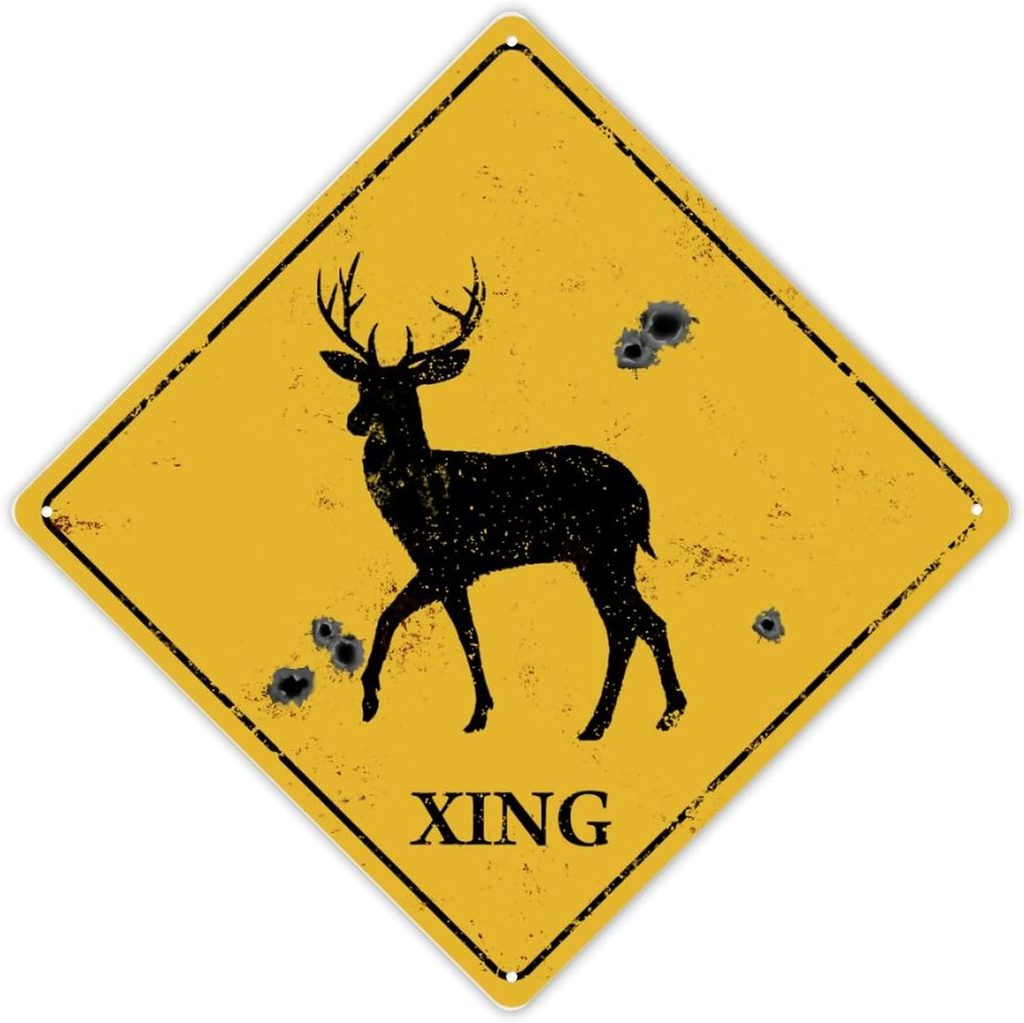 Madcolitote Deer Warning Vintage Wall Decor