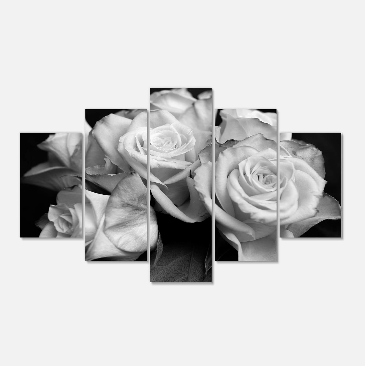 Designart Bunch of Roses Black and White-Floral Canvas Art