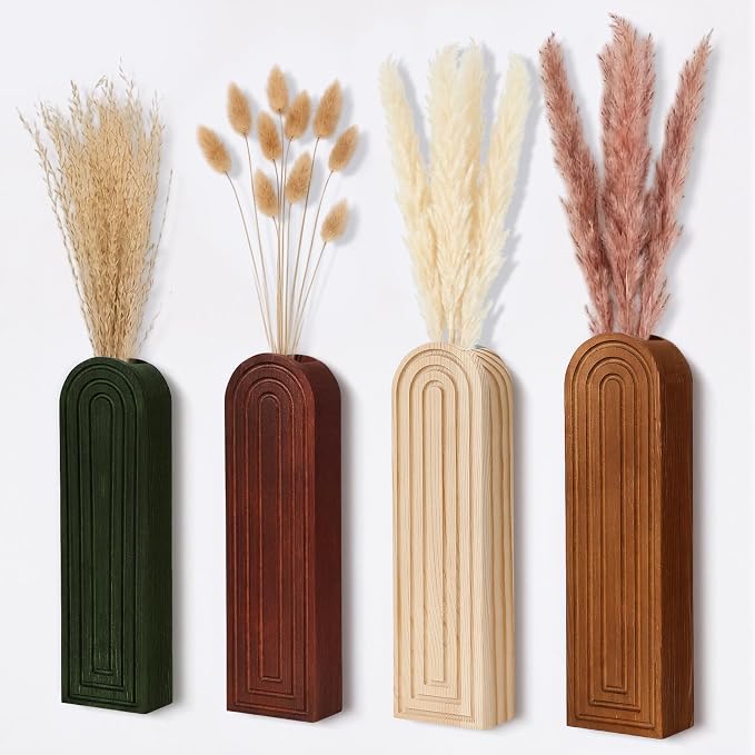 Mason Jar Wall Decor with Faux Pampas Grass