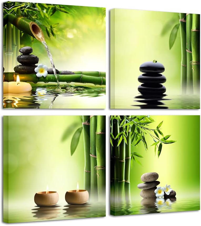 Pyradecor 4 Panel Bamboo Pictures Canvas Wall Art