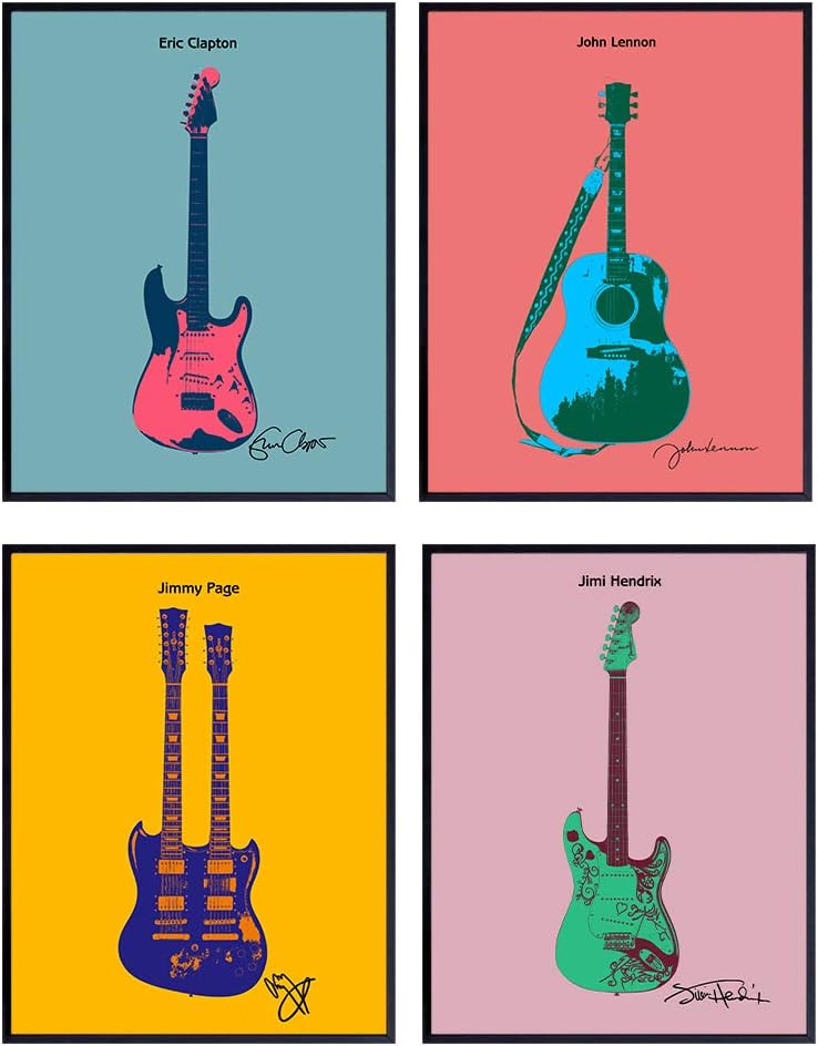Warhol Rock Star Guitars Set Art Wall Decor Prints