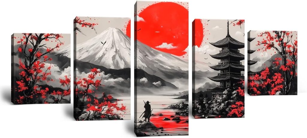 Puryzxac Japanese Black And White Japanese Samurai Poster