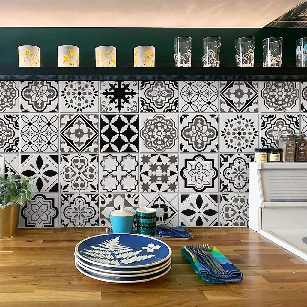 Timeet Thicken Glossy Backsplash Kitchen Contact Paper