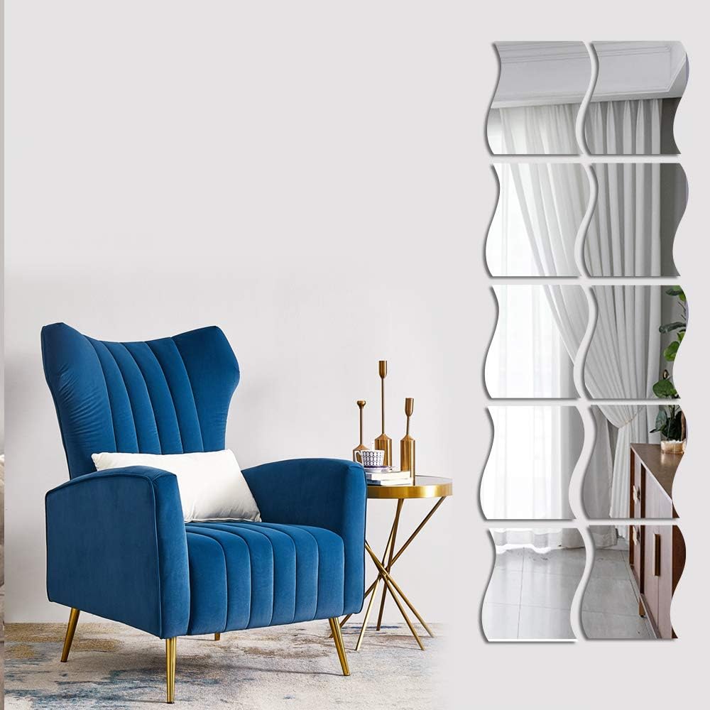 BESER LEE Wavy Mirror Wall Stickers