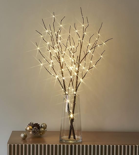 Willow Branches Mason Jar with LED Fairy Lights