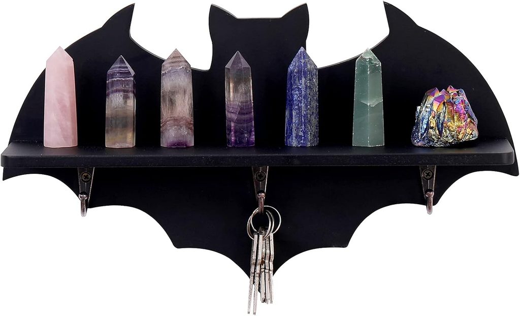 Hanging Wooden Bat Shelf for Wall
