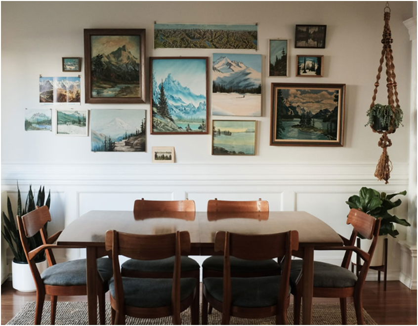 Dining Room Wall with Canvas