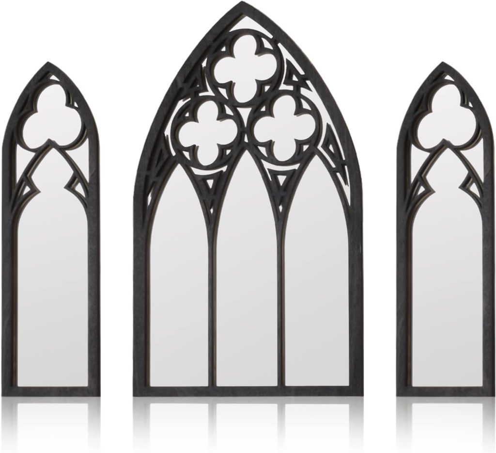 BOUMUSOE 3 Pack Gothic Mirrors Wall Decor