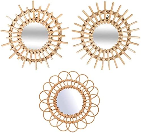 Innovative Rattan Boho Round Mirror Wall Decoration