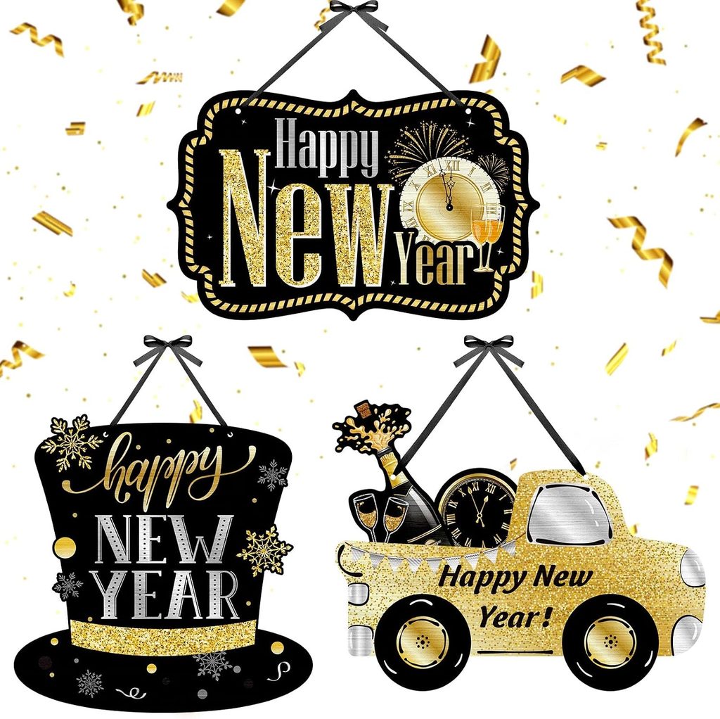 Wooden New Year Sign Hanging Decorations