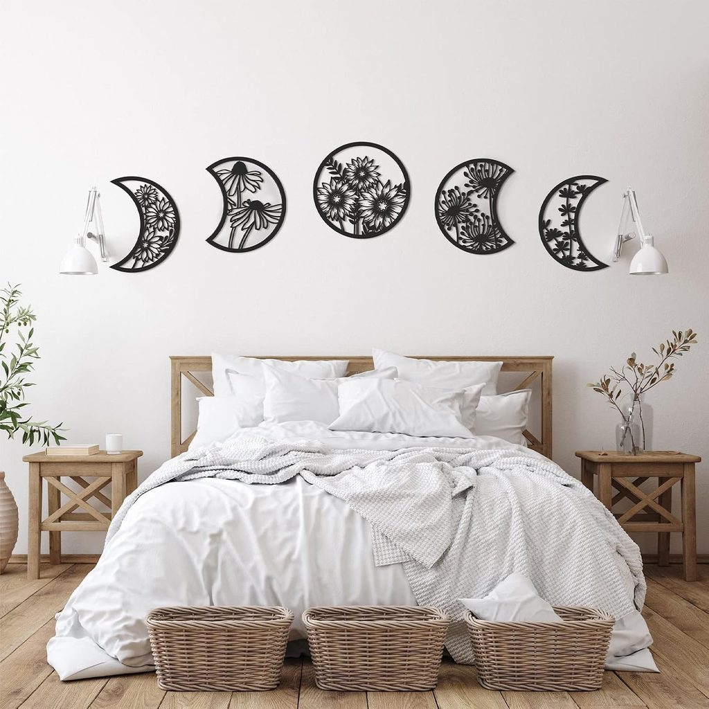 5 Pieces of Moon Phase Wooden Wall Decoration