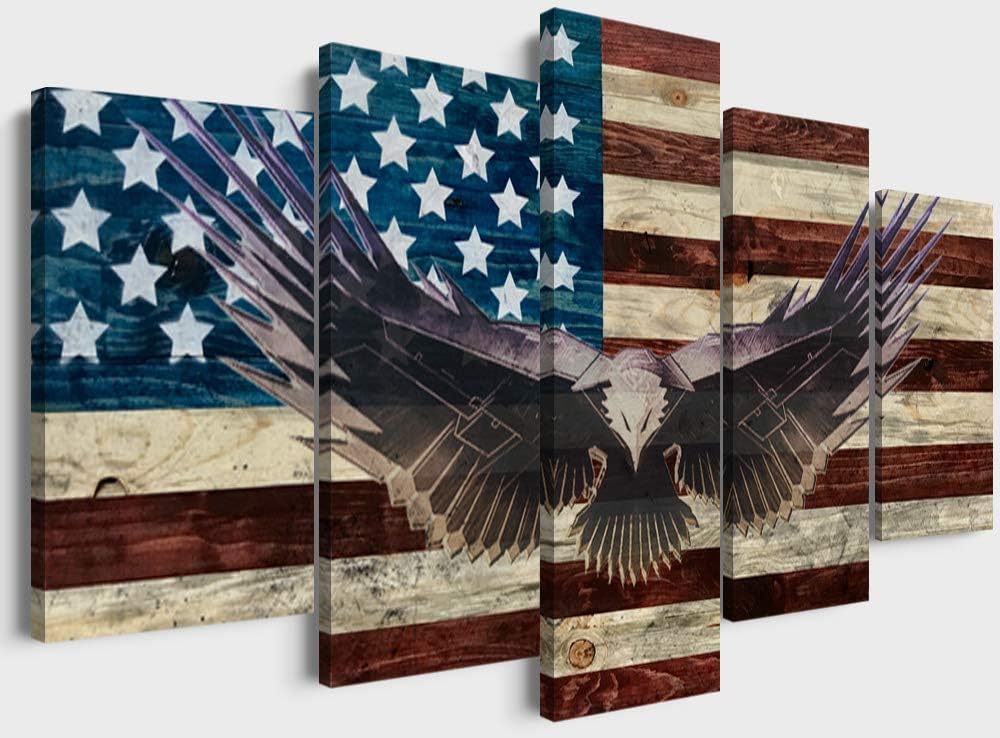 YOUHONG American Flag Wooden Wall Art