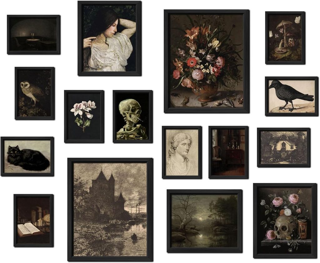 ANERZA 16 PCS Gothic Wall Art Decor
