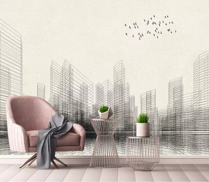 5. Architectural & Line Art Murals