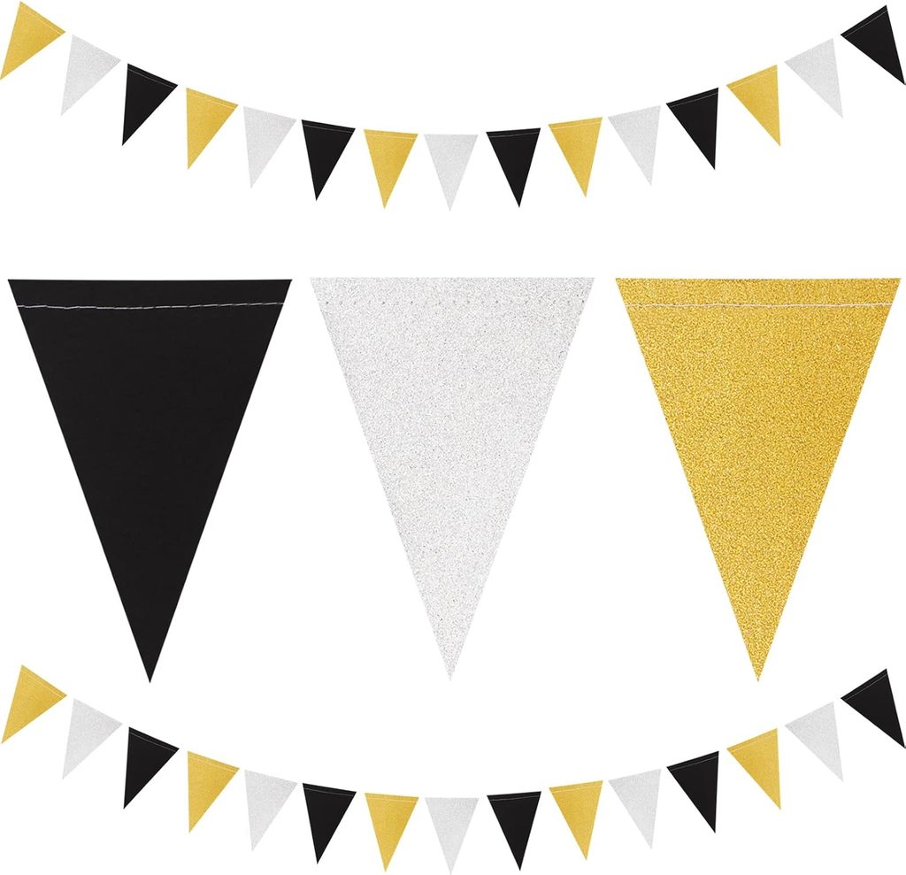 Red White Green Triangle Flags Christmas Decor