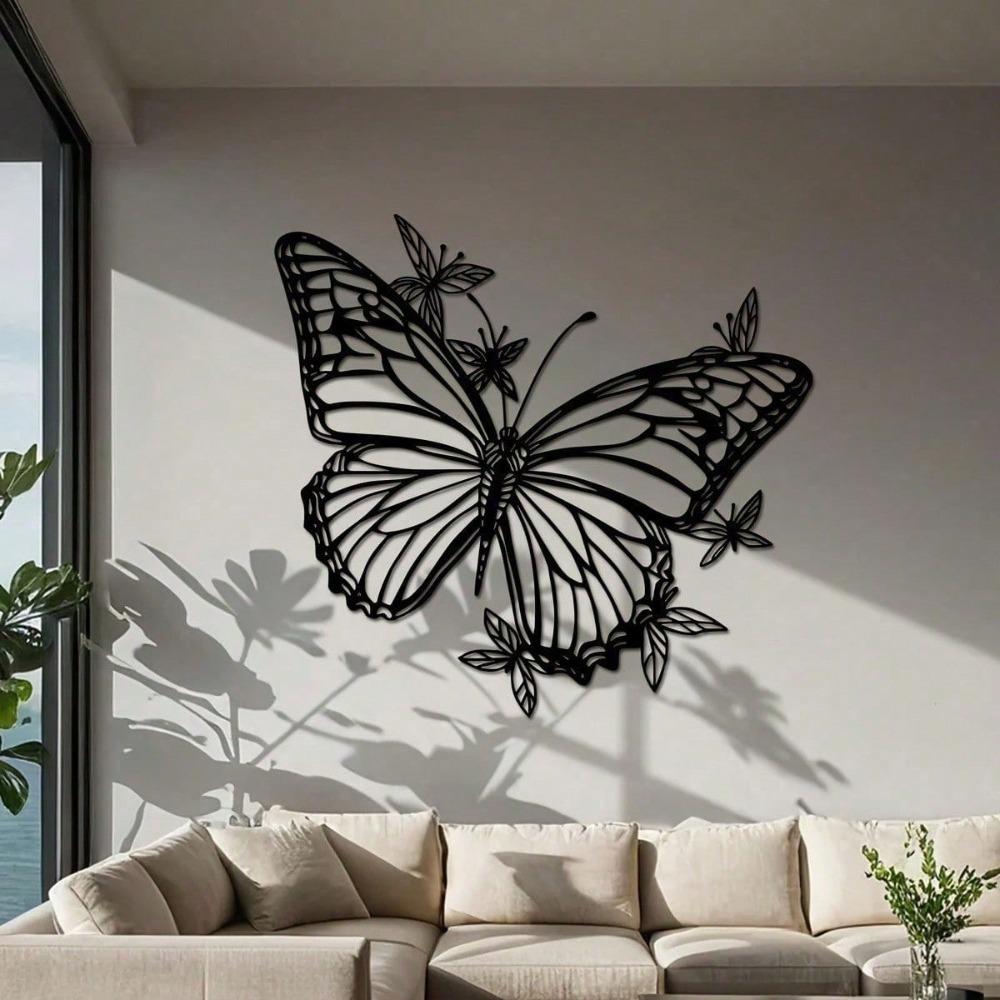 Black Minimalist 3D Butterflies