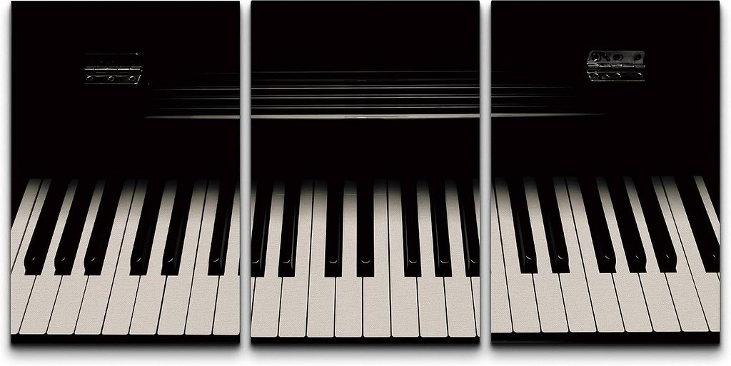 Black & White Piano Keys Canvas Set