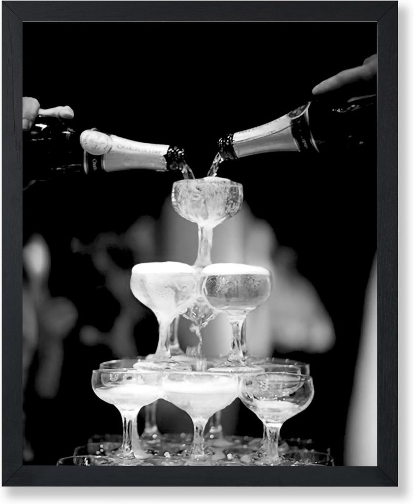 Cocktail Poster Modern Art with Wine Drink Glass