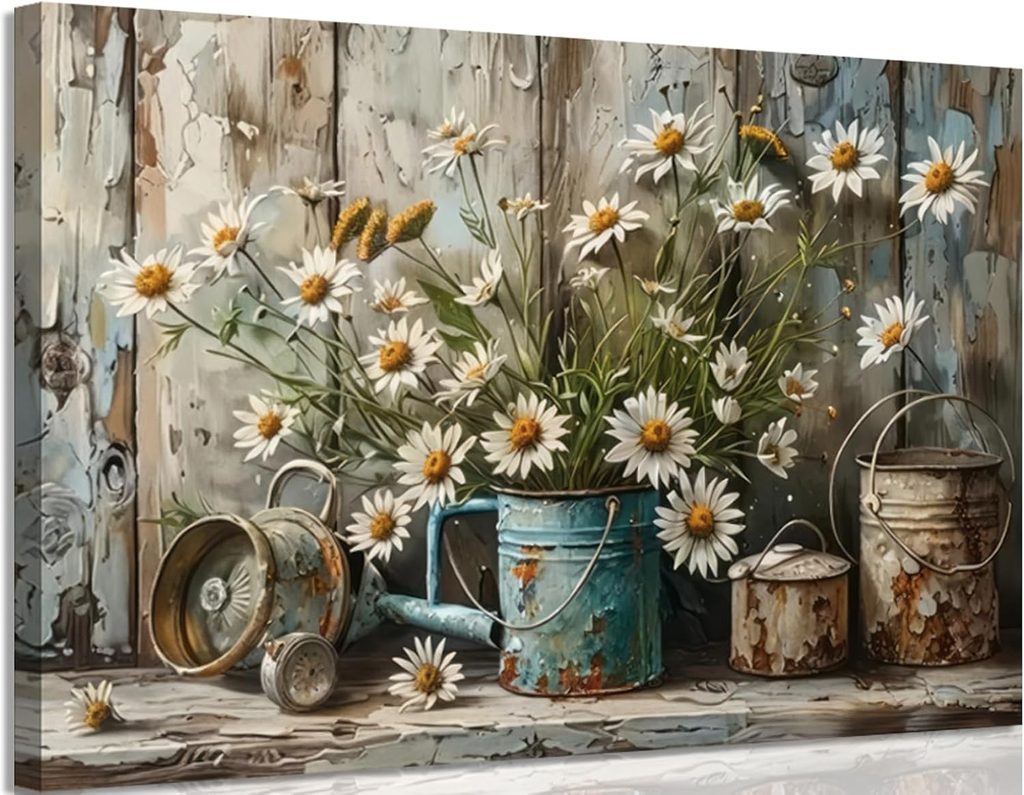 Shewant Art Daisy Flower Canvas Painting