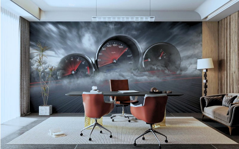 Office wall Decoration with Wallpaper