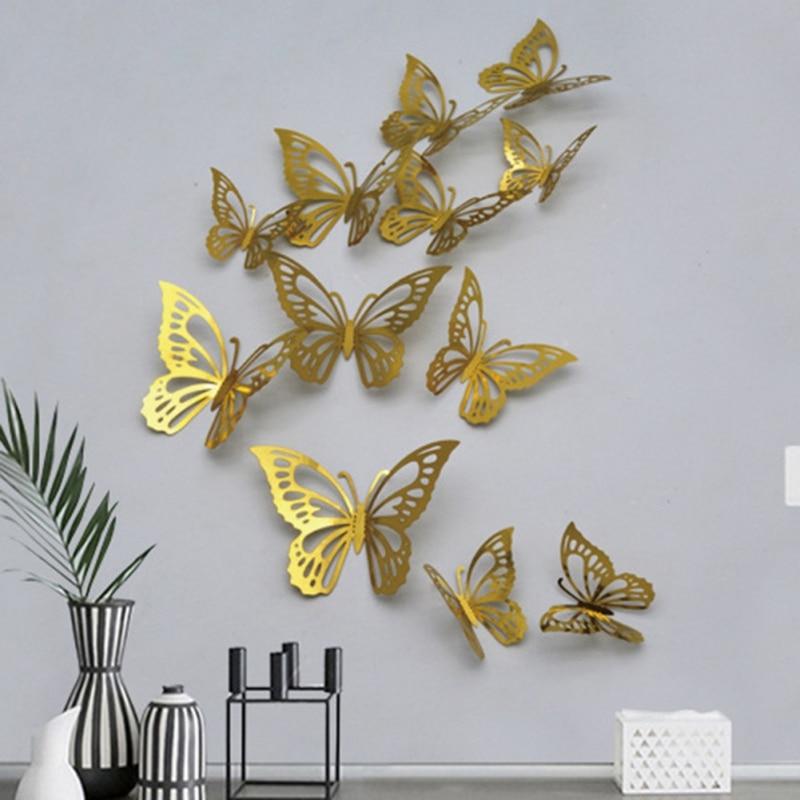 Elegant Gold Metal Butterfly Set