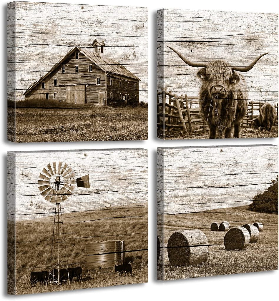 DJSYLIFE Western Highland Cow Wall Decor
