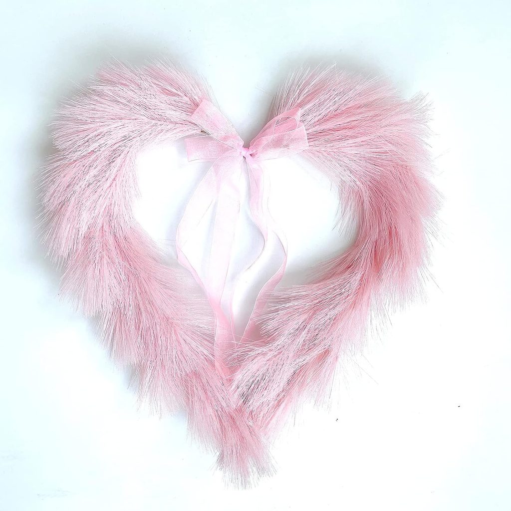 Artificial Pampas Wreath Pink Wall Christmas Decor
